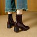 High-heeled Ankle Boots For Women 2025 New Autumn And Winter Women's Shoes With Back Zipper, Chunky Heel Boots, Women's Mid-calf L_vogvips.com