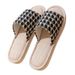 Linen For Home Use, Thick Sole Straw Woven Men's And Women's Sandals, Indoor Non-Slip Summer Slippers That Don't Stink_vogvips.com