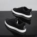 Men's Black German Trainer Shoes Low Top Fashionable Versatile Sports Sneakers for Autumn Wear Resistant Odor Resistant Work And Casual Shoes_vogvips.com