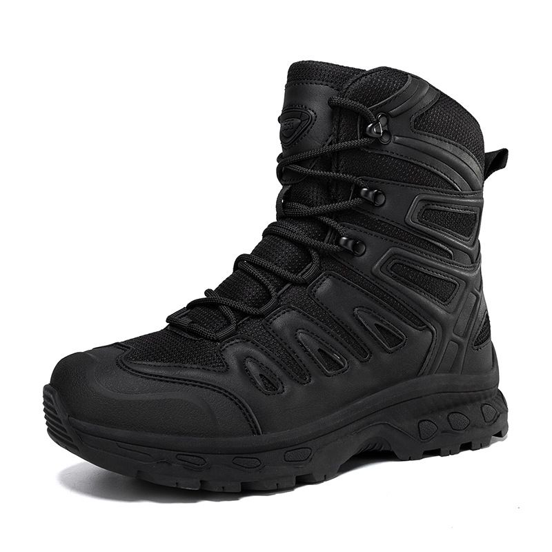 Men's Tactical Boots For Outdoor Hiking & Training - Breathable, Durable, Slip-Resistant Military Boots In Black_vogvips.com