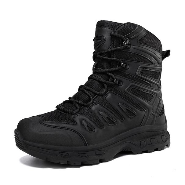 Men's Tactical Boots For Outdoor Hiking & Training - Breathable, Durable, Slip-Resistant Military Boots In Black_vogvips.com