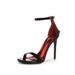New Red Sole Patent Leather Strap High Heel Sandals For Women, Royal Sister Style, Thin Heel, Sexy, Fashionable,_vogvips.com