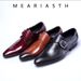 British Style Pointed Leather Shoes For Men With Buckle, European And American Youth Business Formal Wedding Monk_vogvips.com