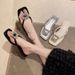 Fashion Square Rhinestone Flat Flip-Flops 2025 Spring Summer Outdoor Beach Fairy Style Refreshing Sandals_vogvips.com