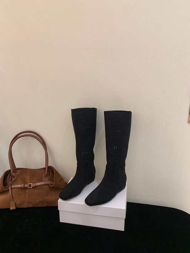 A80-345~Inner Height Increase~French Style Over-the-Knee Women's 2025 New Hollow High Tube Riding Boots_vogvips.com