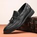 Men's leather shoes summer high-end sense of bean shoes men's slip-on fringe loafers_vogvips.com