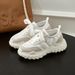 7cm Height Increasing 25ss Cortez Summer Genuine Leather Breathable Satin Tire German Training Women Thick Sole Lace-up_vogvips.com