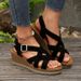 Cross-Border Summer Foreign Trade Large Size Rope Straw Thick-Soled High-Heeled Open-Toe Sandals Women Wedge Beach_vogvips.com