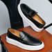 Large Size Loafers Men's Casual Little White Shoes Dress Foot Cover Platform Leather Shoes_vogvips.com