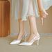 BJM-2 Patent Leather High Heels Open Back Stiletto Sandals Women New Summer Pointed Toe One Strap Large And Small Size_vogvips.com