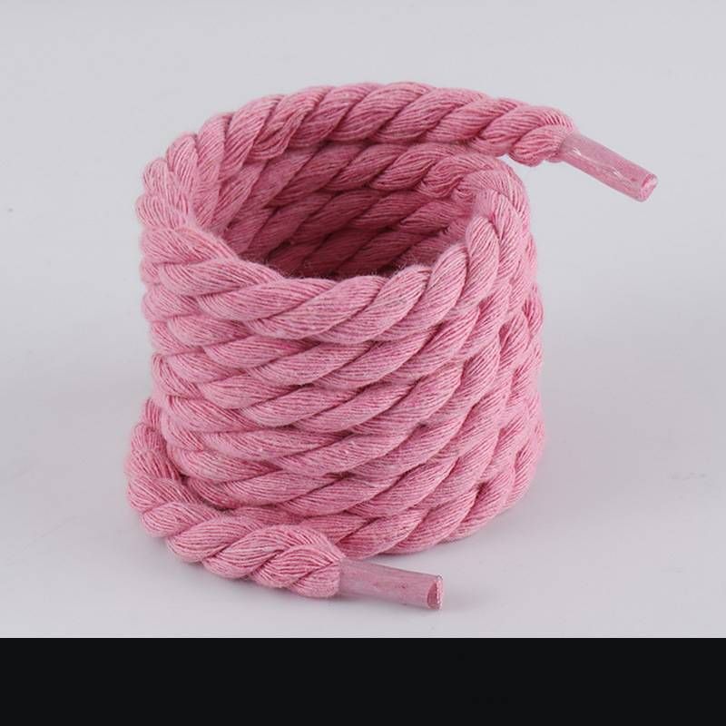 Shoelaces One Three Strand Rope Shoelaces Thick Round Black Warrior Black Beige 7mm Shoelace Rope_vogvips.com