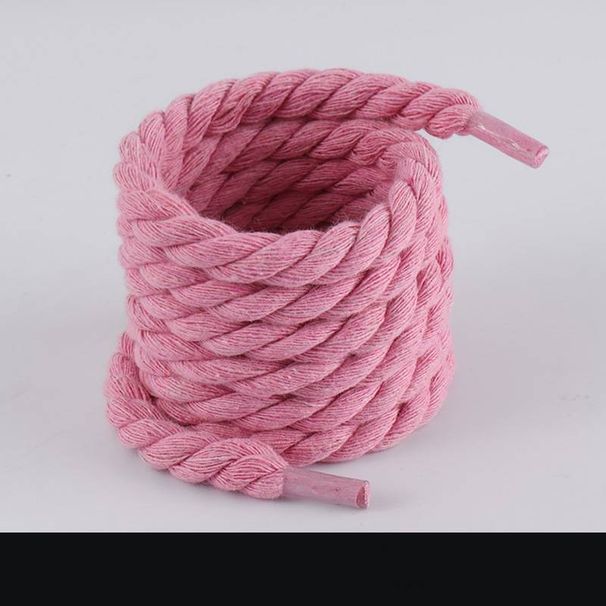 Shoelaces One Three Strand Rope Shoelaces Thick Round Black Warrior Black Beige 7mm Shoelace Rope_vogvips.com