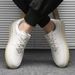 Men's White Top Layer Cowhide Leather Shoes Soft Breathable Low Top Skateboard Sneakers Casual Trendy Versatile Soft Sole_vogvips.com