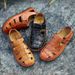 99006 Men's Sandals Summer Handmade Beach Large Size Car Seam Sleeve Foot Hollowed Baotou Hole Shoes_vogvips.com