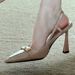 Chuyuji 2026 New Summer Metal Buckle Nude High Heels For Women, Elegant And Beautiful French Style Women's Pumps_vogvips.com