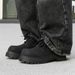 ShoeVault Chunky Derby Shoes For Men, Low Top Thick Sole Height Increasing British Style Youth Casual Leather Shoes, Unique Niche_vogvips.com