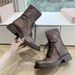 2026 High-End Edition Miu Autumn Winter Runway Style Martin Vintage British Lace-Up Western Chunky Heel Desert Cowboy B_vogvips.com