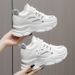 Women's Casual Shoes Round Toe Thick Sole Sneakers 2025 New Height Increasing Dad Shoes White_vogvips.com