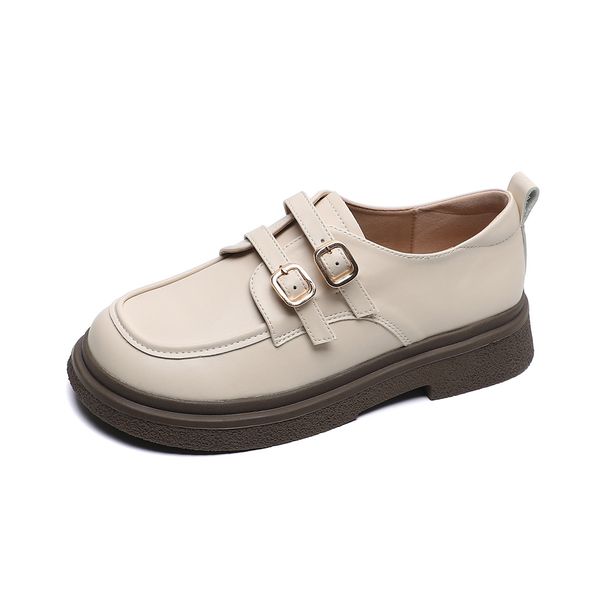 Platform Loafers Women's Word With Retro Maillard Soft-soled Small Leather Shoes British Style_vogvips.com