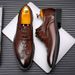 New Fashion Business Genuine Leather British Brock Men's Shoes Men's Business Formal Wear Oxford Shoes Lace-up Fashion Black Dress Wedding Derby Shoes_vogvips.com