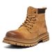 Retro Short Boots Big Yellow Boots Martin Boots Spring Men's Tough Guy Thick-soled Inner Height-increasing Tooling Boots_vogvips.com