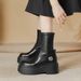Women's Shoes Autumn And Winter Boots Internet Celebrity Thick Soled Platform Elastic Boots Small Height Enhancing Slim Boots Thick Leg Short Boots_vogvips.com