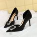 3226-AK75 European And American Style Banquet Women's Stiletto High Heels, Shallow Pointed Toe, Side Cutout With_vogvips.com