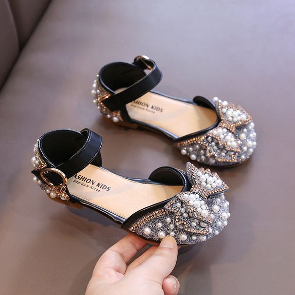 New Pearl Soft Soled Children's Shoes Big Child Princess Shoes Spring Leather Shoes For Girls_vogvips.com