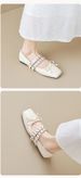 Square Head Single Shoes Women's Flat Bottom Shallow Mouth Bow Soft Sole Ballet Shoes With Mary Jane_vogvips.com