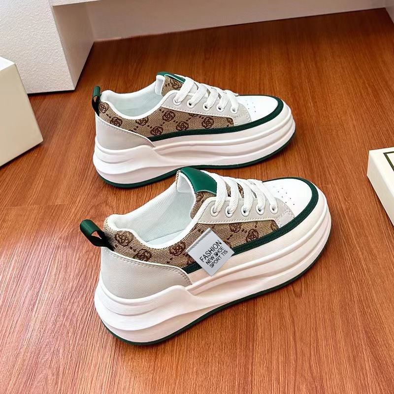 Women's Shoes New Women's Shoes Thick Soled Casual Sports Shoes Mesh Breathable White Shoes Thin Lace Up Women's Shoes_vogvips.com