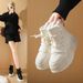 Women's Shoes Winter Plus Velvet White Shoes New Version Ins Female Students Thick Bottom Heightened Sports Shoes Casual M118_vogvips.com