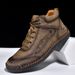 Spring And Autumn Cross-border Hand-sewn Shoes, Soft Loafers, Men's Casual Leather Shoes_vogvips.com