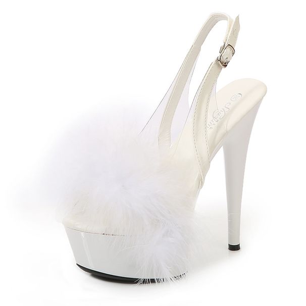 Elegant Strappy Stiletto Heels - 15cm High Heel Sandals For Women, Fashionable Fish Mouth Open-Toe Party Shoes With Buckle Closure_vogvips.com