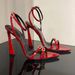 2024 New Summer Open Toe Rhinestone One Line Buckle Sandals With Thin And Red Slim Bands, Exquisite High Heels_vogvips.com