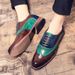 Spring autumn men's red car sewing solid color front lace-up spring casual pointed wedge shoes_vogvips.com