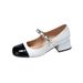 Xiaoxiang Home Elegant Style Semi-Curved Mary Jane Patent Leather One-Strap Chunky Heel Princess Single JK Uniform Pearl_vogvips.com