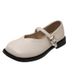 French Evening Wind Silver Mary Jane Shoes Women's Skirt Loafer Small Leather Shoes Flat Shoes_vogvips.com