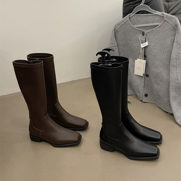Over-the-Knee Knight 2025 Early Autumn Women's Thick Sole Elastic Slim Slimming Chunky Heel Melad Boots_vogvips.com