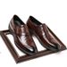 New Fashion Men's British Black Business Casual Loafer Shoes Daily Driving Office Leather Shoes One Foot Pedal Lazy Brown Banquet Dress Wedding Men's_vogvips.com