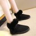 Women's Winter Snow Boots - Suede Short Boots With Fleece Lining For Cold Weather (Korean Style)_vogvips.com
