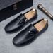 SHLIANG Men's Slip-On Soft-Soled Driving Shoes Comfortable Round-Toe Business Casual Leather Shoes Breathable Upper Slip-On Loafers X0018_vogvips.com