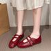 Little Retro Red Inner Heightening French Mary Jane Women 2025 New Velcro Ballet Shoes_vogvips.com