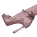 French Style Waterproof Platform Champagne Color Bow High Heels Women Thin Heel Lolita Ballet Banquet One-Strap Buckle_vogvips.com
