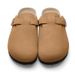 Evshine Men's Suede Clogs Fashion Leather Mules Cozy Footbed Slippers With Adjustable Buckle AntiSlip Cork Slippers Unisex Mules_vogvips.com