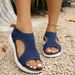 2026 Summer New Large Size Casual Fly-woven Sandals Women's Fish Mouth Mesh Platform Sandals_vogvips.com