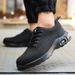 Men's Safety Work Shoes, Anti-Smashing Anti-Puncture, Breathable Mesh, PU Air Cushion Sole, Steel Toe Protective Footwear For Garden Work Shoes_vogvips.com