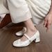 French Retro Mary Jane Shoes With Thick Heels Chinese Style Shallow Mouth High Heels Women_vogvips.com