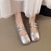 French-style Niche 2025 Summer New Model, Square Toe Buckle, Versatile And Simple, Suitable For Pairing With Skirts,_vogvips.com