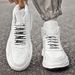 Men's Thick Baseplate Shoes Medium And High Top Muffin Shoes Small White Shoes Low Top Inner Height Increase Leather Sports And Leisure Shoes_vogvips.com