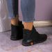 Plus Size Cotton Short Boots Women's Hand-sewn Thick Cowhide Sole Soft Comfortable Fleece Lined Warm Mom Shoes_vogvips.com